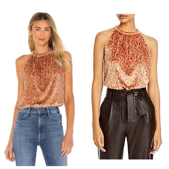 A.L.C Kinsa II Lurex Jacquard Textured Halter Sleeveless Cami Top Size 10 NEW - Picture 2 of 9